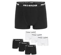 Redbridge Lot de 6 boxers pour homme - En coton - Taille élastique avec logo - Sous-vêtements confortables dans une coupe classique, 3 x noir, 3 x blanc, L