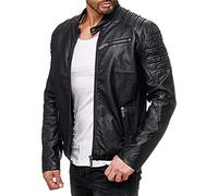 Redbridge M6056 Veste demi-saison en cuir synthétique pour homme Noir, Noir - Cuir synthétique, XXXL