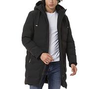 Redbridge Manteau matelassé - Parka longue avec capuche et fermeture éclair - Veste d'hiver légèrement rembourrée avec poches zippées, coupe droite, Noir , S