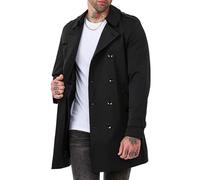 Redbridge Manteau trench-coat double boutonnage veste demi-saison doublée, Noir , L