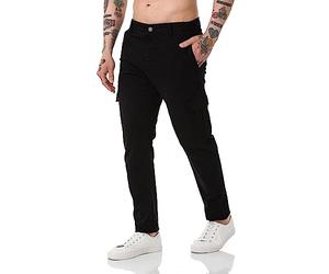 Redbridge Pantalon chino cargo basic pants en coton pour homme, Noir , 30W / 34L