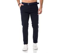 Redbridge Pantalon chino pour homme avec ceinture Pantalon décontracté et d'affaires confortable, Bleu marine, 34W / 34L