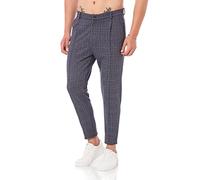 Redbridge Pantalon de jogging chino pour homme - Pantalon de jogging - Pantalon de loisirs à carreaux, Bleu marine/gris, S