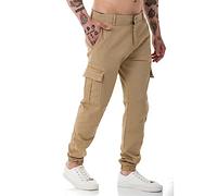 Redbridge Pantalon de jogging en denim pour homme - Pantalon cargo coloré - Coupe étroite, sable, 29W x 32L