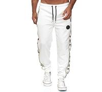 Redbridge Pantalon de Jogging pour Homme avec Empreintes latérales Blanc,S,Blanc