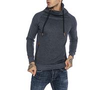 Redbridge Pull pour Homme avec col châle Sweatshirt en Coton avec col Haut Bleu XXL