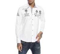 Redbridge Redbridge Chemise de travail Col chemise Manches longues Homme - Blanc - Weiß (White) - FR : Medium (Taille fabricant : Medium)