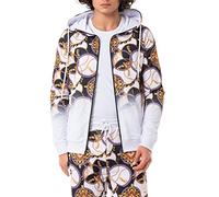 Redbridge Veste à capuche avec imprimé accrocheur Veste de survêtement élégante avec fermeture éclair pour les loisirs et le streetwear, Blanc., S