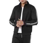 Redbridge Veste d'entraînement premium avec fermeture éclair | Veste sportive à rayures pour loisirs et fitness, Noir , S