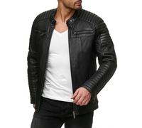 Redbridge Veste Homme Synthétique Veste en Cuir Blouson Motard Veste Noir M6013