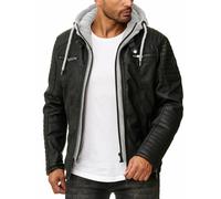 Redbridge Veste Homme Synthétique Veste en Cuir Noir Blouson Motard Veste Air