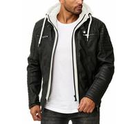 Redbridge Veste Homme Veste en Cuir Blouson Motard Veste Capuche M6013H