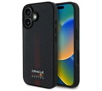 Étui Red Bull pour iPhone 16 Plus 6.7 étui rigide noir Carbon Fiber Power Bar MagSafe