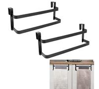 RedCall Lot de 2 Porte-Serviettes pour Armoire de Cuisine, Barre à Deux Niveaux en Acier, Double Barre Porte-Serviettes pour Placard