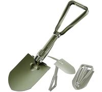 REDCAMP 23" Military Folding Camping Shovel w/Cover,Portable Shovel with High Manganese Steel, Tactical Entrenching Tool Tri-Fold Handle Shovel for Camping Hiking Sand Mud Snow Beach, Green 2.5Lbs