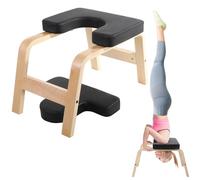 REDCAMP Banc de Yoga, Banc d'inversion de Yoga avec Cadre en Bois et Coussinets en PU, soulage la Fatigue, entraînement à l'équilibre, Charge 150 kg (330 lbs), Blanc/Noir