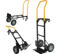 REDCAMP Diable convertible 2 en 1, chariot portable à 4 roues avec pivotant, chariot à plateforme robuste pour le déménagement, capacité de 150 kg, jaune