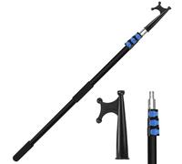 REDCAMP Gaffe télescopique pour l’amarrage, Mâts de Quai Extensibles en Aluminium 370cm, Accessoires de Bateau d’amarrage de Bateau Flottant léger Polyvalent, Noir