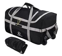 REDCAMP Grand Sac de Voyage Pliable à roulettes 85 L/120 L/140 L, 120 l Noir (Grand), L, Rembourré