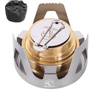 REDCAMP Mini réchaud à alcool pour sac à dos en laiton léger avec support en aluminium pour camping randonnée