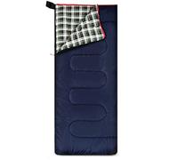 REDCAMP Sac de couchage en flanelle de coton pour l’extérieur, le camping et la randonnée, chaud et confortable, avec rembourrage de 1 kg, carreaux verts