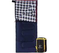 REDCAMP Sac de couchage XL en coton chaud pour adultes, Sac de couchage couverture en flanelle confortable et compact 3-4 saisons temps froid extérieur hiver pour pêche camping, Bleu avec garnissage