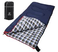 REDCAMP Sac de couchage XXL en coton 3-4 saisons pour adultes - Sac de couchage compact en flanelle confortable - Pour l'extérieur, l'hiver, la randonnée, le camping, la randonnée et les voyages