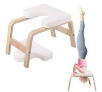 REDCAMP Tabouret de Yoga, Banc d'inversion de Yoga avec Cadre en Bois et Coussinets en polyuréthane, soulage la Fatigue, l'équilibre, Charge de 100 kg, Blanc