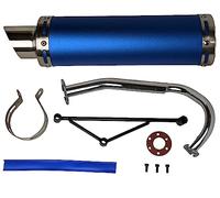 RedCap Silencieux d'échappement haute performance pour scooter GY6 50cc cyclomoteur TaoTao Jonway Kymco 139QMB (bleu)