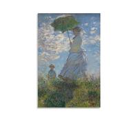REDCHAMBER Poster de Claude Monet Peintres Impressionnistes Femme avec un Parasol Impression sur Toile Décoration Moderne Chambre 40 x 60 cm