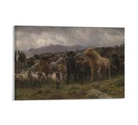 REDCHAMBER Poster de peintre Highland Raid Rosa Bonheur - Décoration murale - Impression sur toile - 40 x 60 cm