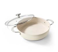 Redchef Sauteuse à bord haut de 28 cm - Avec couvercle - 3,85 l - En céramique anti-adhésive - Sans PFOA/PTFE/PFAS - Poignée en acier inoxydable - Passe au lave-vaisselle - Pour cuisson, rôtir