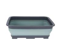 REDCLIFFS Bassine à vaisselle pliable rectangulaire en plastique - 37 x 27 x 12 cm - 8 l - Pour camping - Peu encombrant - Bassine de camping - Gris vert