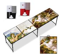 RedCupShop® Bierpong Set de Table avec 50 gobelets et 6 balles « Création » | Table Pliante avec poignées de Transport | Jeux de fête pour Adultes Table à Beerpong