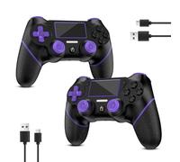 Reddening pour manettes PS4 2 Pack, manette PS4 pour PS4/Pro/Slim/PC, gamepad joystick avec touche turbo/touche retour/double vibration/gyroscope 6 axes/panneau tactile