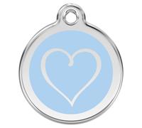 RedDingo Marque Chats Bleu Clair Cartoon Cœur Gravable 20mm en Acier Inoxydable