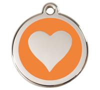RedDingo Marque Chats Cœur Orange Gravable 20mm Inox S Personnalisé