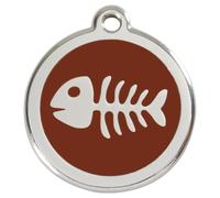RedDingo Marque Chats Gravable S Arêtes de Poissons Braun Émail Inox 20mm