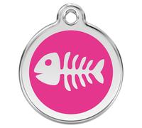 RedDingo Marque Chats Gravable S Hot Pink Arêtes de Poissons 20mm Acier Inox