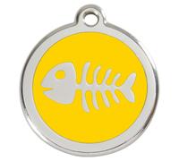 RedDingo Marque Chats Jaune Arêtes de Poissons avec Gravure 20mm Personnalisable