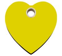 RedDingo Marque Chats Plastique Cœur Jaune Personnalisable 20mm S Gravure