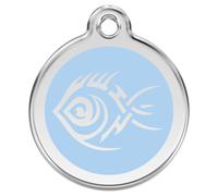 RedDingo Marque Chats Tribale Poissons Bleu Clair 20mm Gravable S 24mm Inox