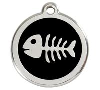 RedDingo Marque De Chats Gravure Noir À Motif De Poisson, 20Mm, Personnalisable