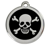 RedDingo Médaille Pour Chien Crâne Personnalisable Noir Pour Chiens