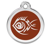 RedDingo Médaille pour Chiens Braun Tribale Poissons Gravure Personnalisable