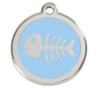 RedDingo Médaille pour Chiens Gravable Arêtes de Poissons Bleu Clair S/M/L