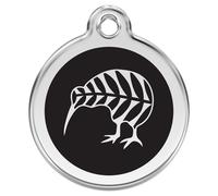 RedDingo Médaille pour Chiens Gravable Kiwi Noir Inox Besoin Animalier