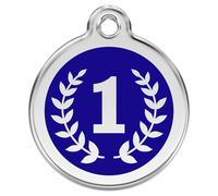 RedDingo Médaille pour Chiens Gravure Vainqueur Bleu Foncé - Personnalisable
