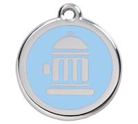 RedDingo Plaque D'Identification Bleu Clair Hydranthe Gravable Inox pour Chiens