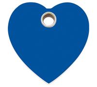 RedDingo Plaque D'Identification Cœur Bleu Foncé Gravable Plastique pour Chiens
